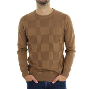 MAGLIA QUADRI CAMMELLO